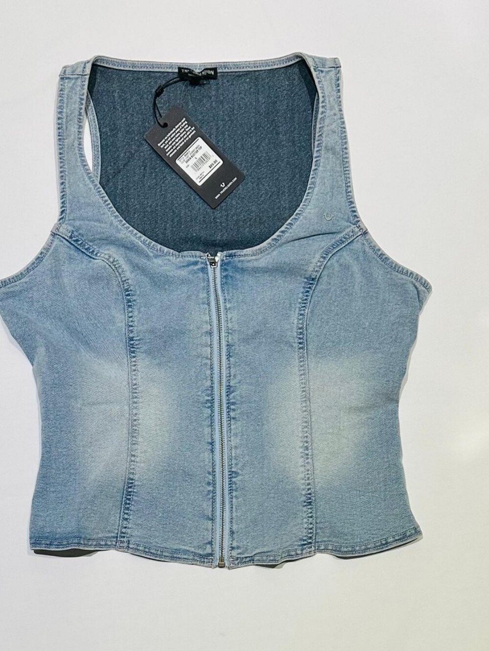 ✨ True Religion Denim Bustier Top – Style 600810 | Light Journey Wash | Size L